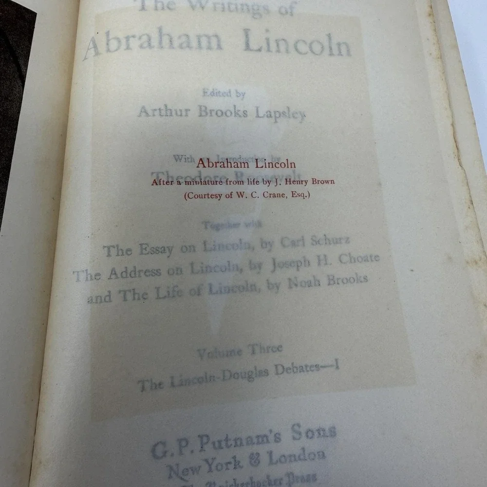 The Writings of Abraham Lincoln Vol 3, 1923, Constitutional Ed. GP Putnam's Sons